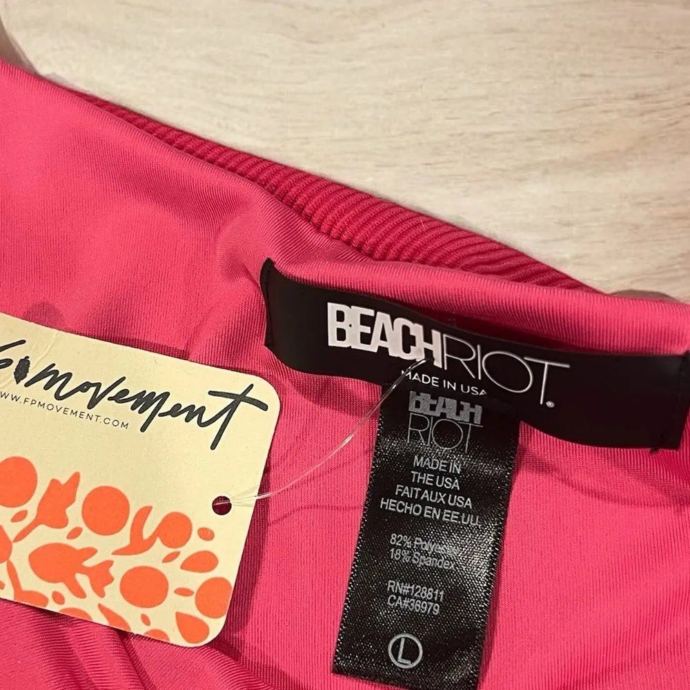 Free People FP Movement Beach Riot Pink Cutout Shoulder Swimsuit Size La… NWT - Image 5