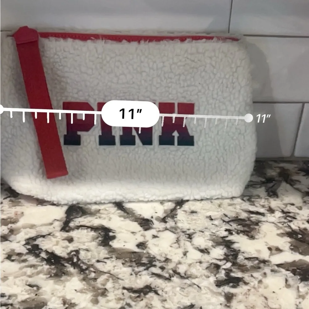 Limited Edition Cozy Plush Fleece Beauty Bag, Assorted VS PINK - Image 9