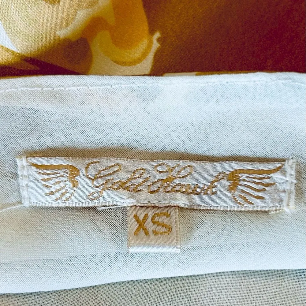 NEW 100% Silk Gold Hawk Golden Bloom Mia Cami size XS NWT - Image 9