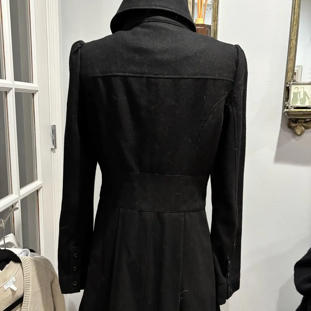 Anthropologie Black A-Line Wool Coat - Image 3
