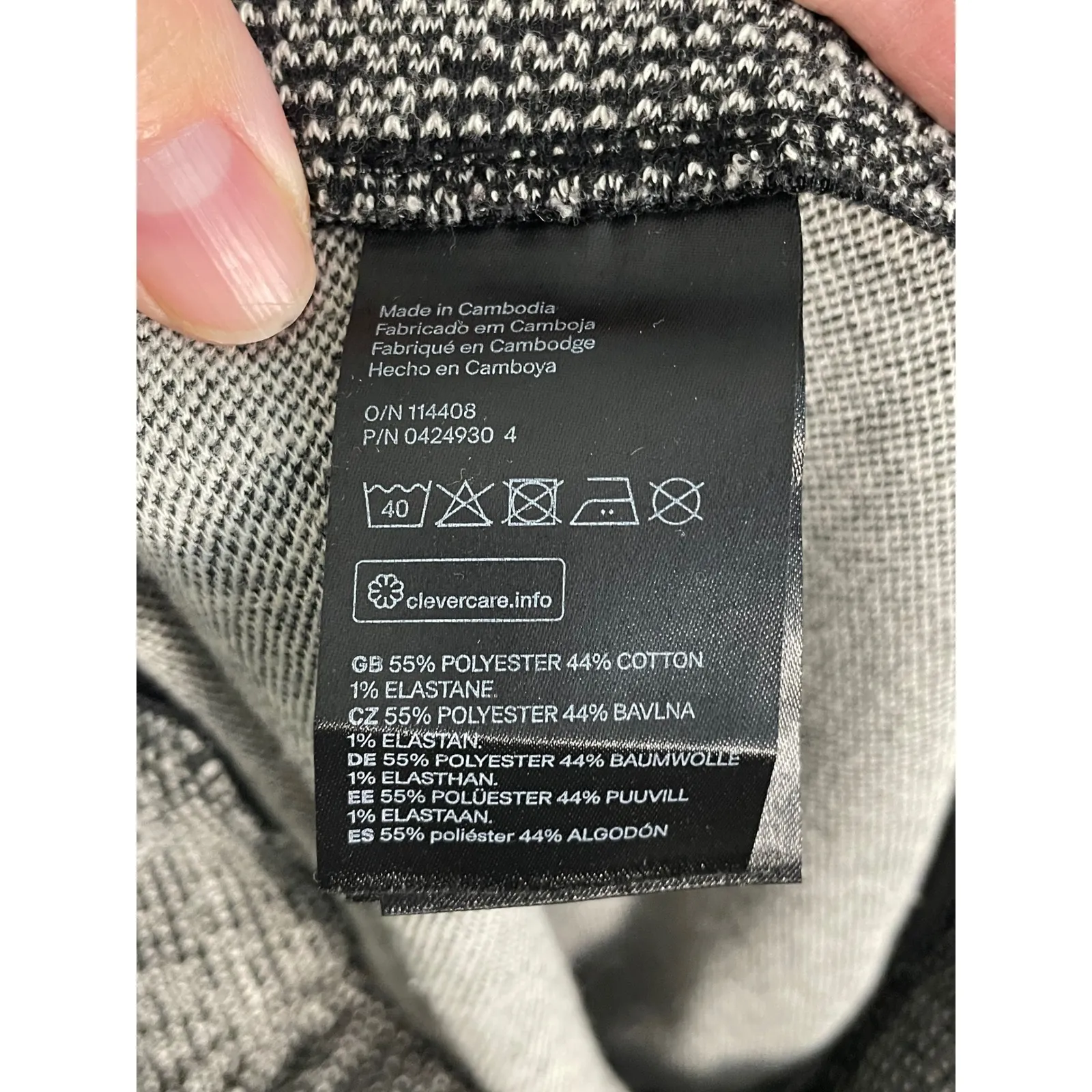 H&M Women's Textured‎ Knit Mini Skirt XS Black White Tweed Stretch Casual - Image 5