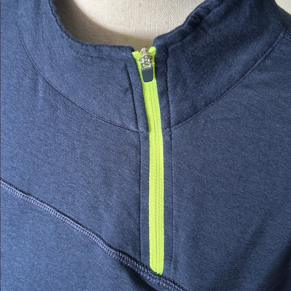 Tasc Performance moso tech navy neon quarter zip pullover long sleeve top XL​ Yellow - Image 7