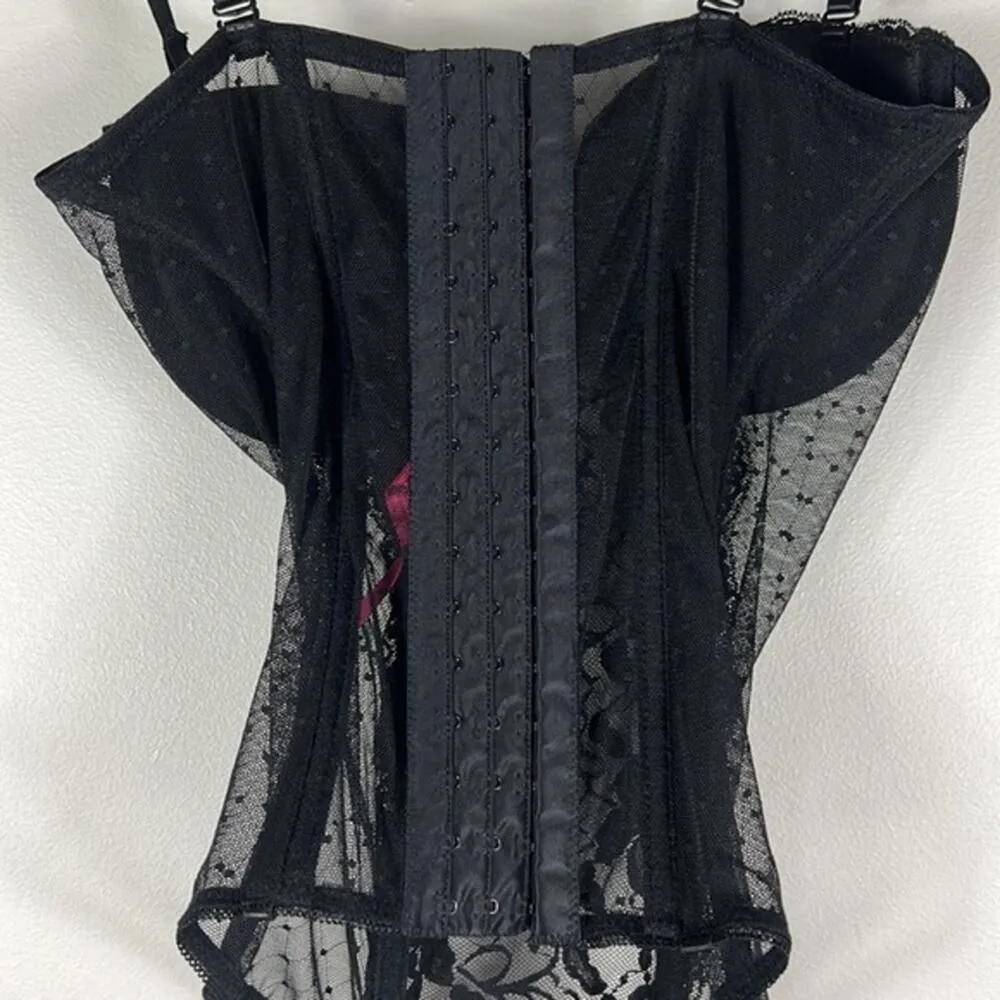 Seven ‘Til Midnight Black Lace Bustier Corset Top Size L - Image 5