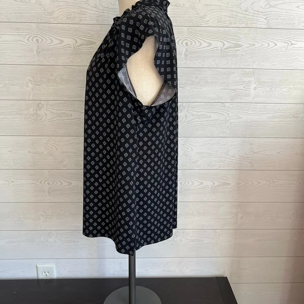 Women’s Liz Claiborne Career black/white geometric pattern  top Size XL - Image 4