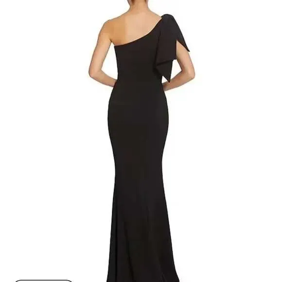 Dress the Population Georgina Black One Shoulder Maxi Gown Size L Wedding Guest - Image 13