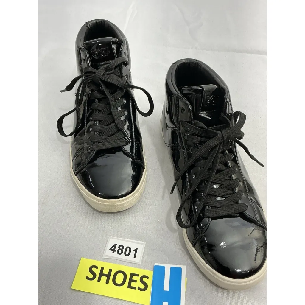 Unisex Pony High Top Fashion Sneakers Men 7 Woman 9 Black Lace Up - Image 2