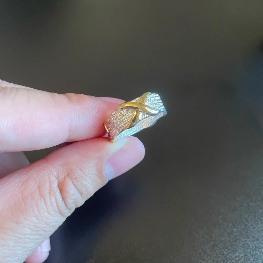 infinity Silver & gold X  promise ring - Image 5