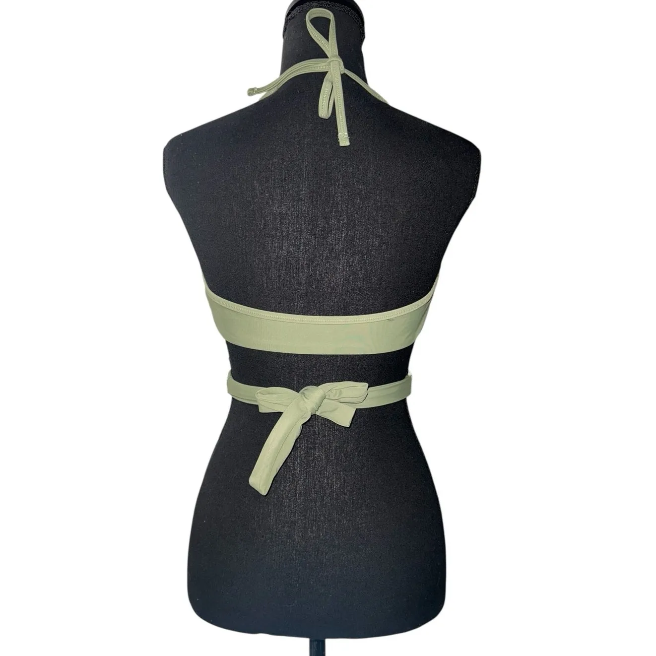 NWT! Aerie Wrap Halter Wraparound Bikini Top in Olive Green - Size Small - Image 7