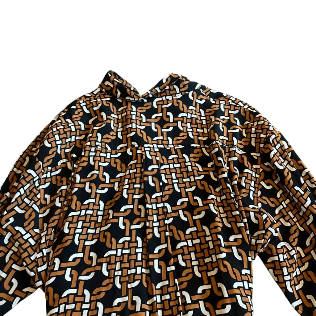 Faithfull The Brand Mirah Shirt Dress Button-Down Fun Print Long Sleeve Size 10 - Image 8