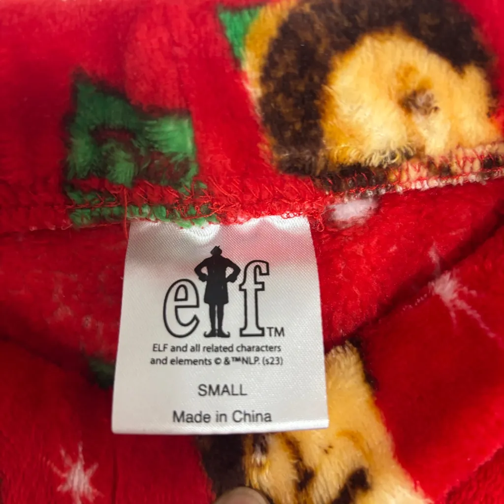 Elf Fleece Sleep Lounge Pants Adult Sm Christmas Holiday Comfy Cozy drawstring Red - Image 7