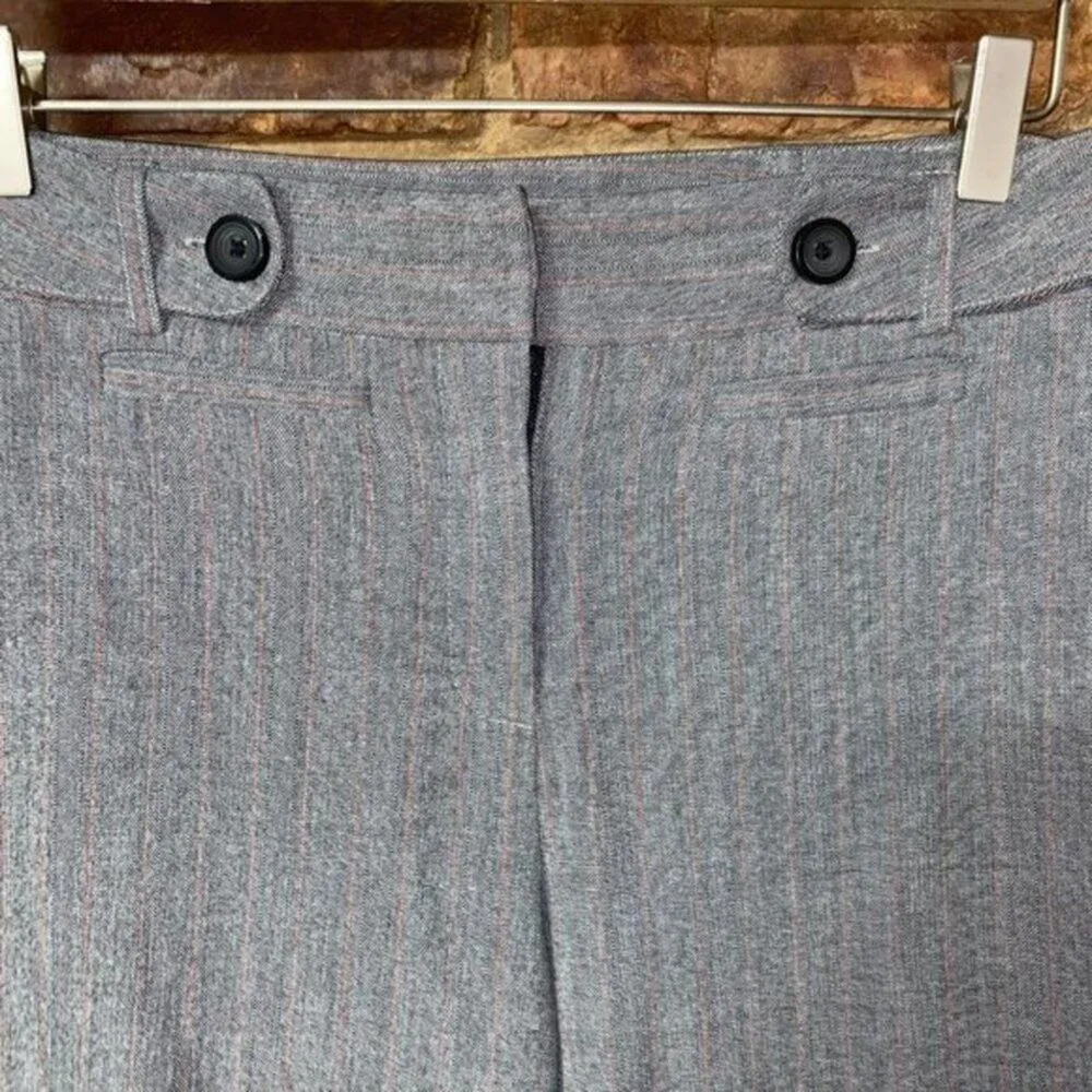 Luciano Dante Gray Striped Wide Leg Dress Pants Trousers Women's Size 10 - Image 2