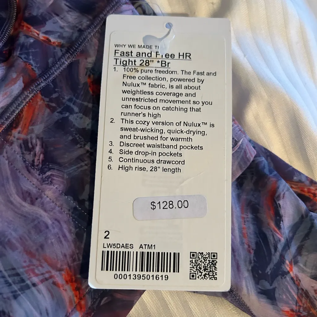 NWT Lululemon Fast Free Tight Legging 28” High Rise Size 2 Brushed Atmospheric - Image 7