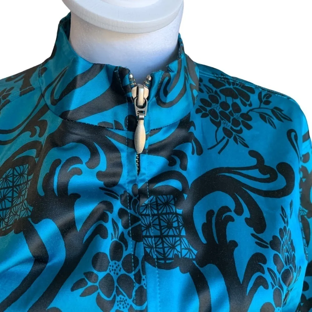 ADDITIONS by Chico women's size 3 Large Light weight paisley Jacket, blue - Image 5