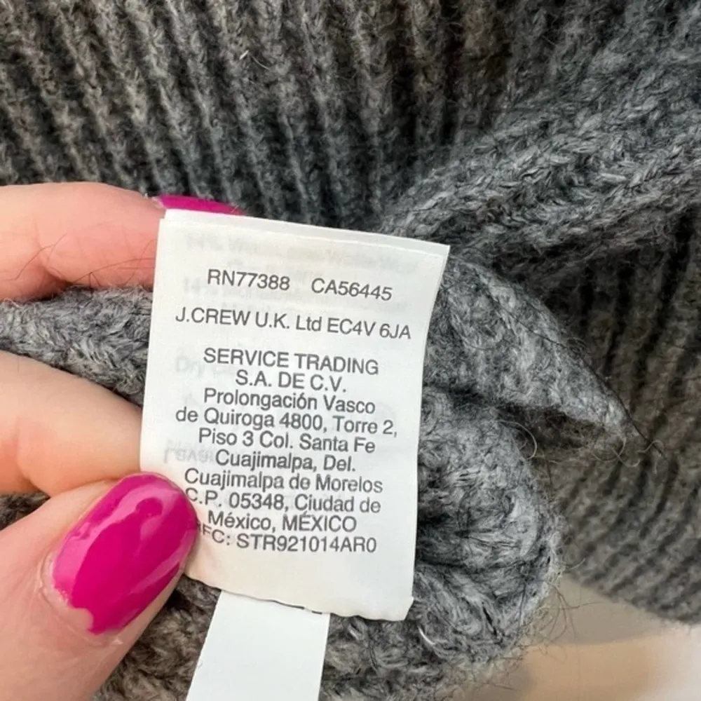 Point Sur J Crew Mohair Ribbed Turtleneck Sweater Gray ribbed oversized XXS - Image 9