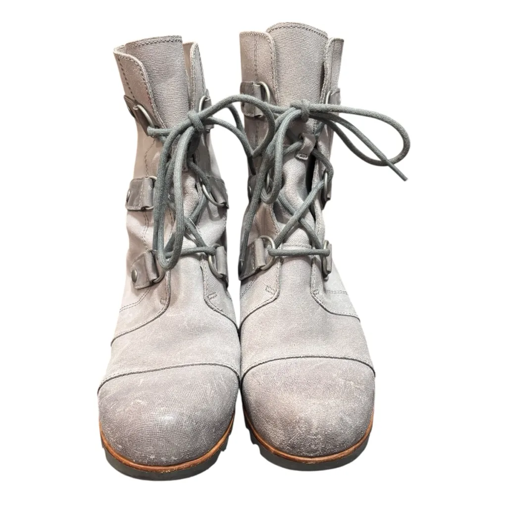 Sorel Joan of Arctic Wedge II Taupe Leather Ankle Boots Size US 10 Women’s - Image 2