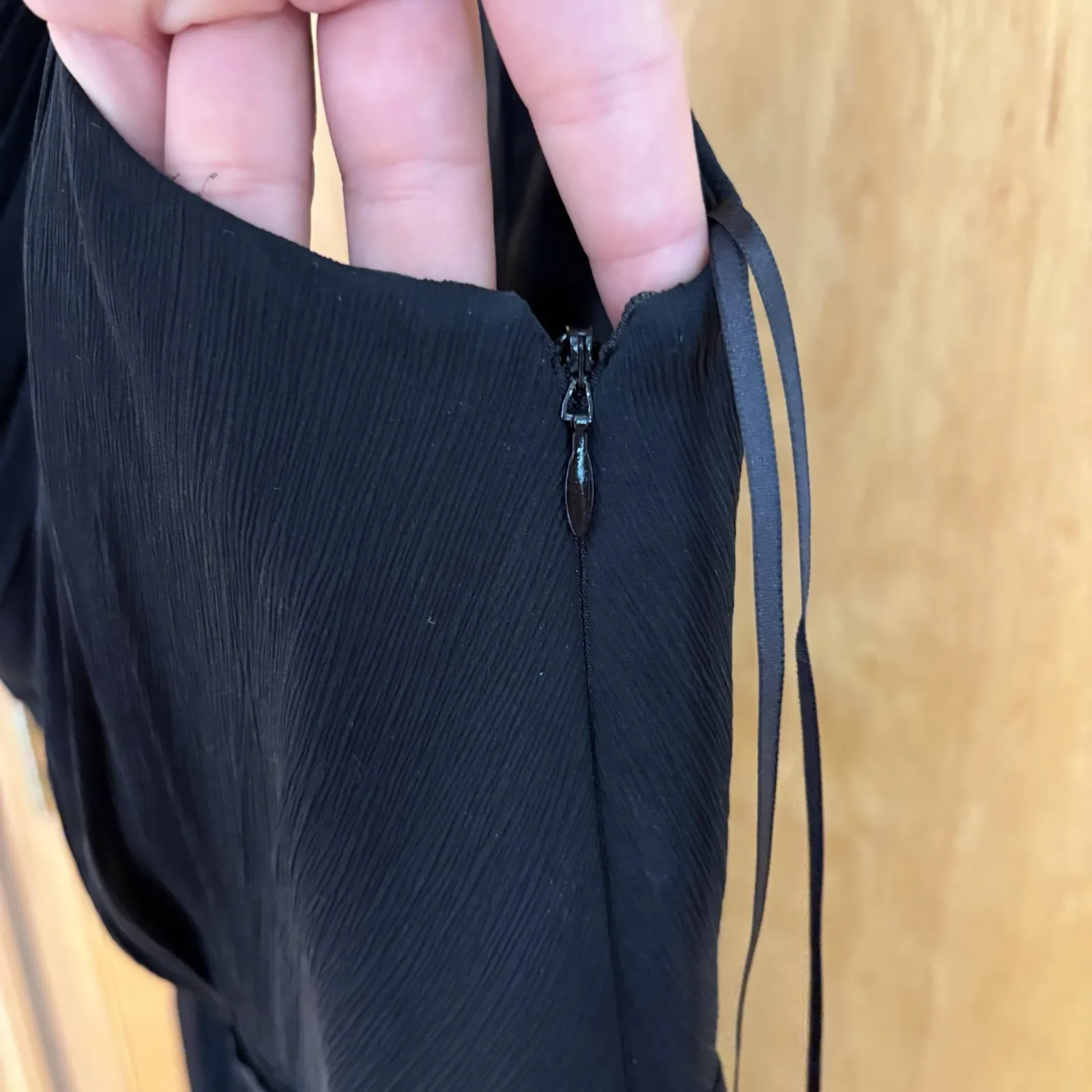 J CREW‎ SHORT DRESS SILK CHIFFON FORMAL 4 KYLIE ONE SHOULDER Black #41825 - Image 8