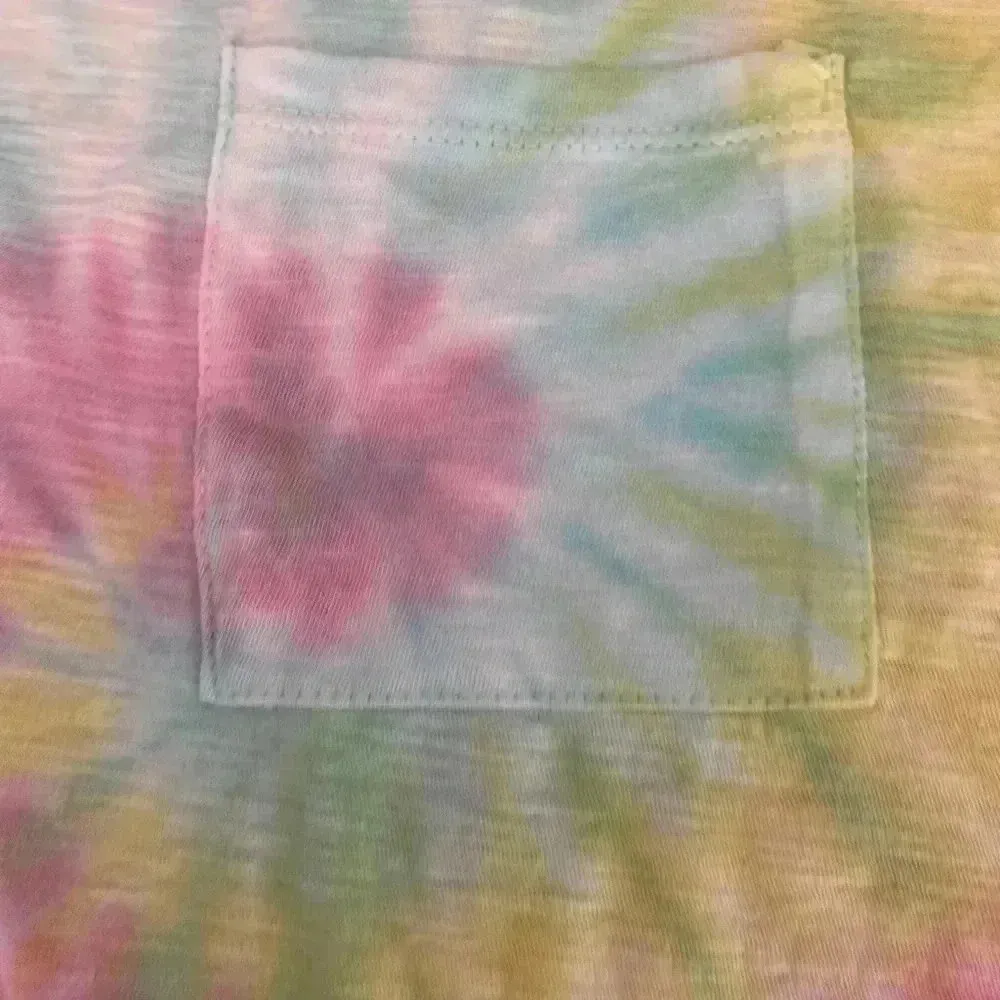 🆕Sunset Glow Pastel Tones Tie Dye Tee L🆕 Yellow Size L - Image 4
