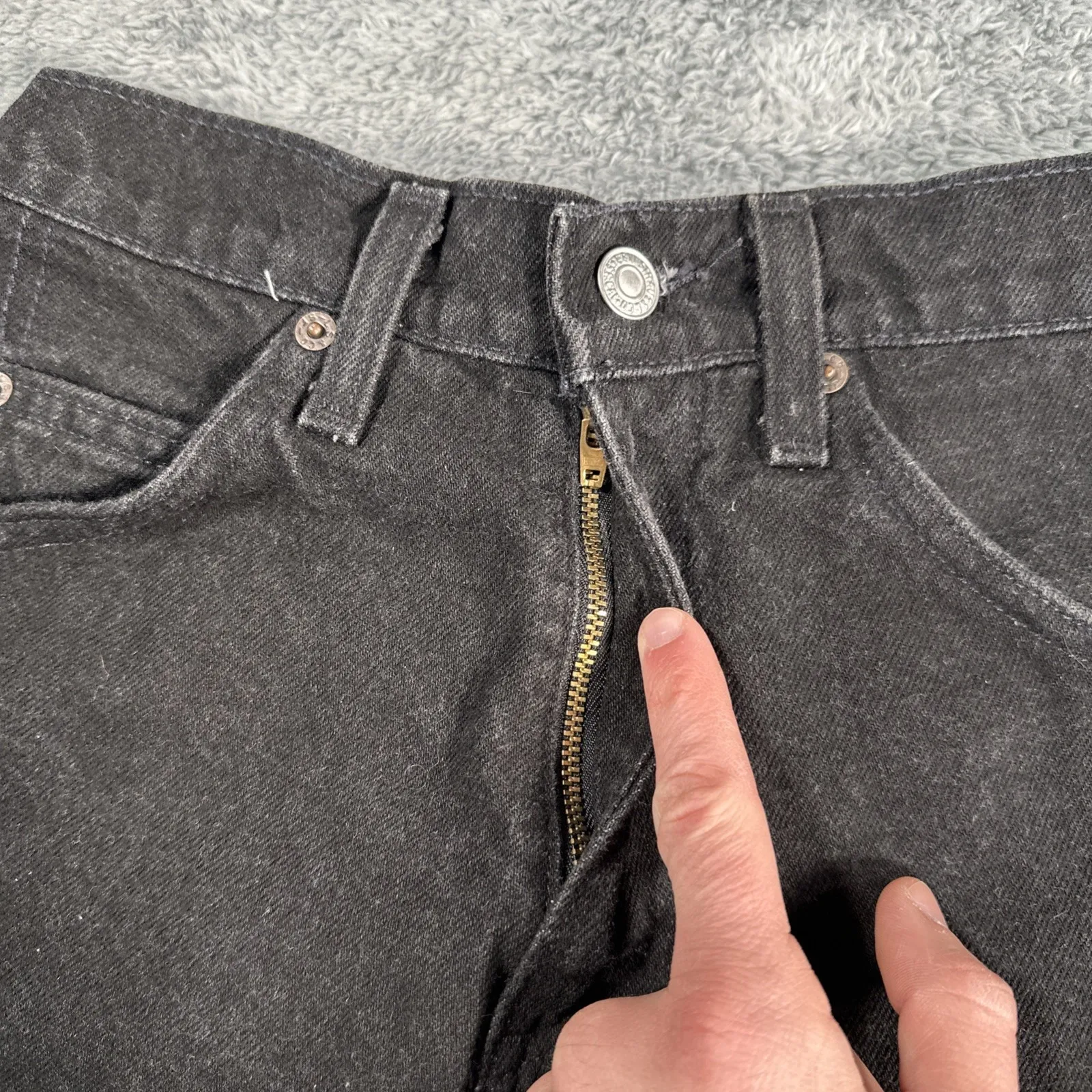 VTG Levi's 954 Shorts Women's SZ 7 Black Regular Fit High Rise Orange Tab USA - Image 8