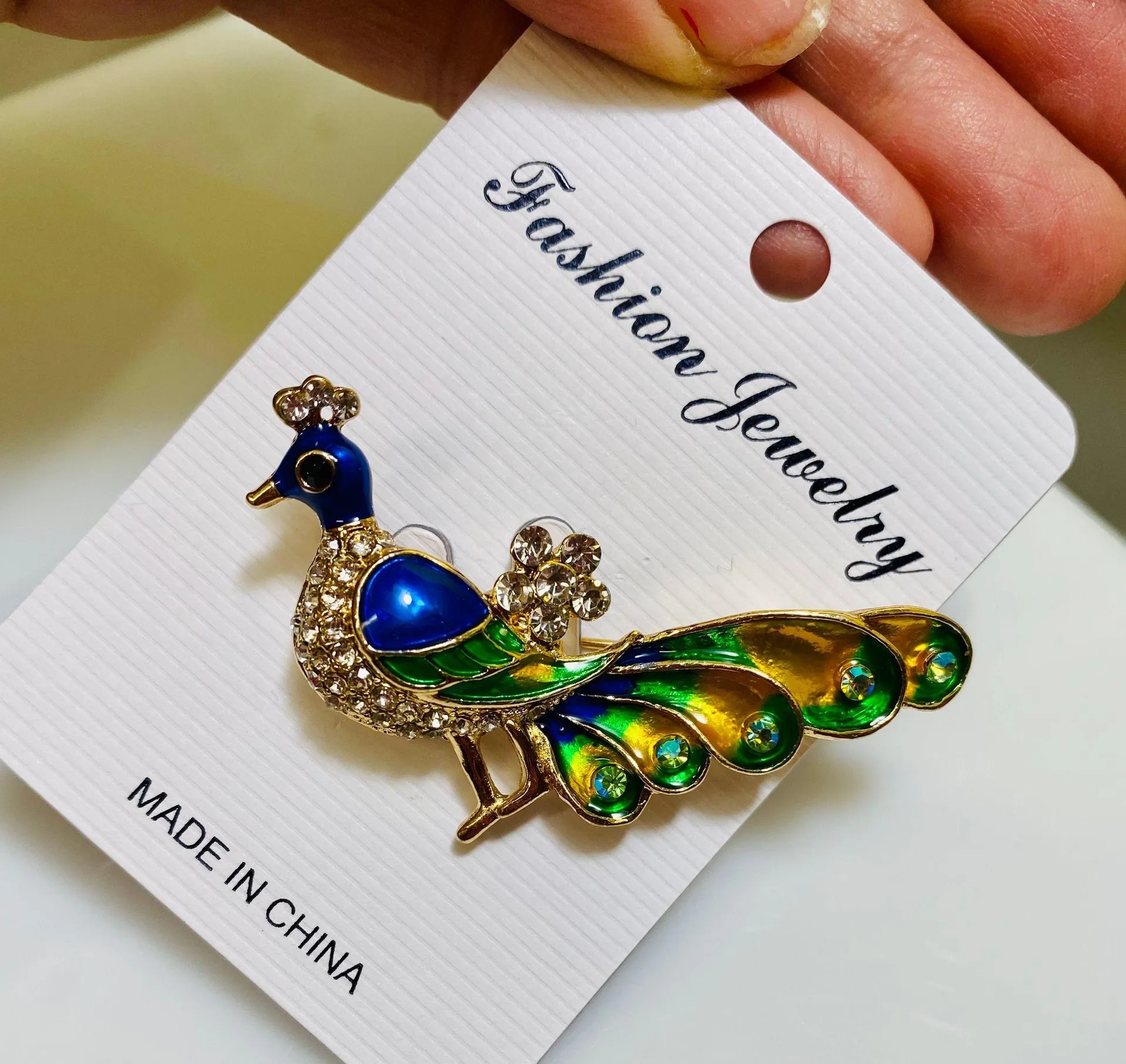 Colorful Pheasant brooch pin Green - Image 7