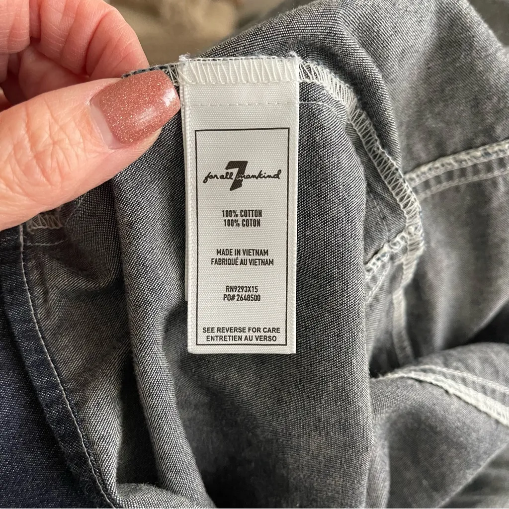 7 For All Mankind  Denim Mini Dress L - Image 7