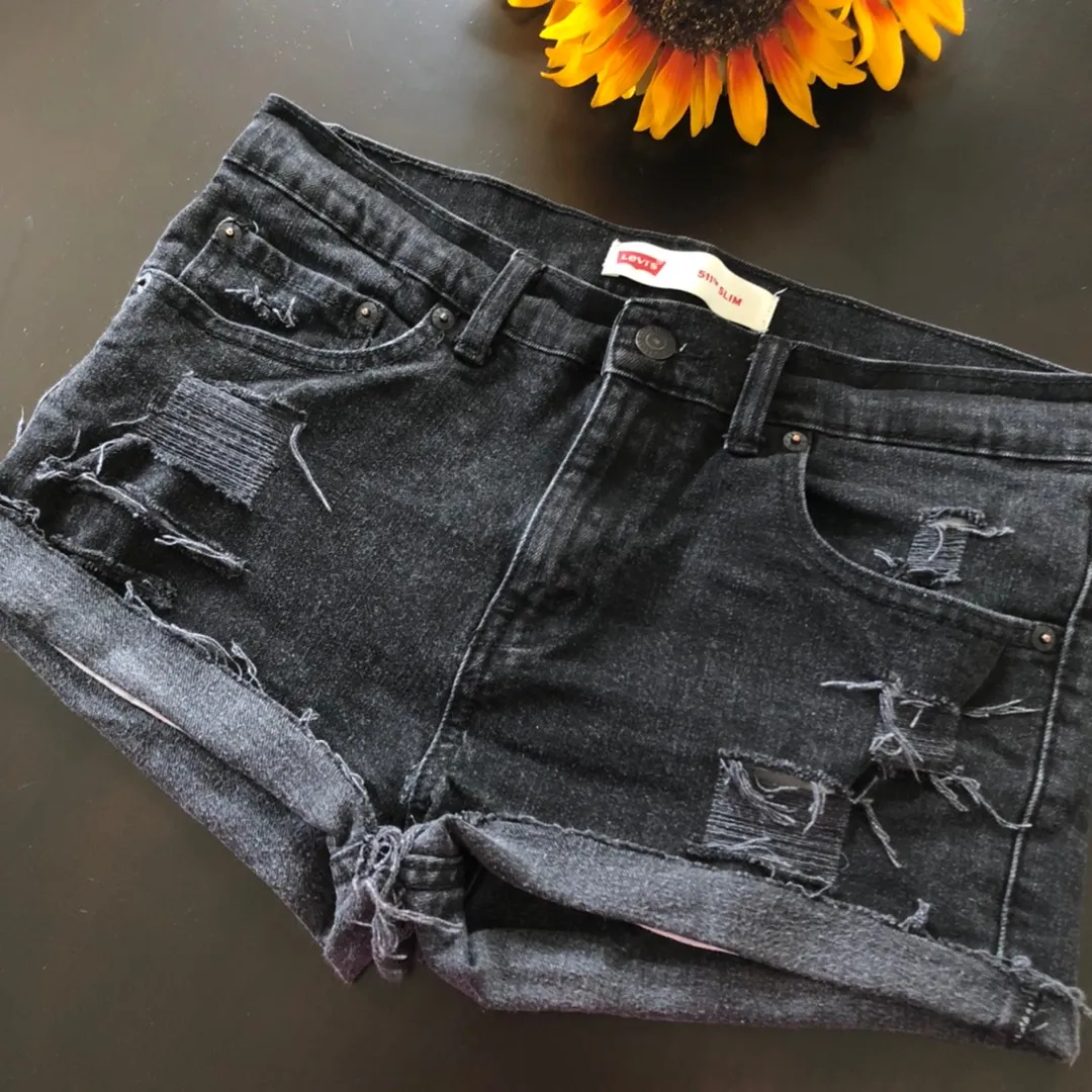 Levi’s Custom Distressed Jean Shorts - Image 2