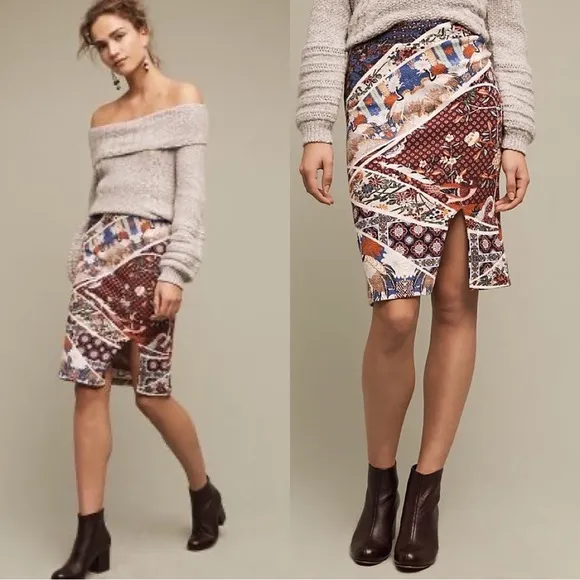 ANTHROPOLOGIE Maeve Vannia Asian Pencil Skirt Size M - Image 19