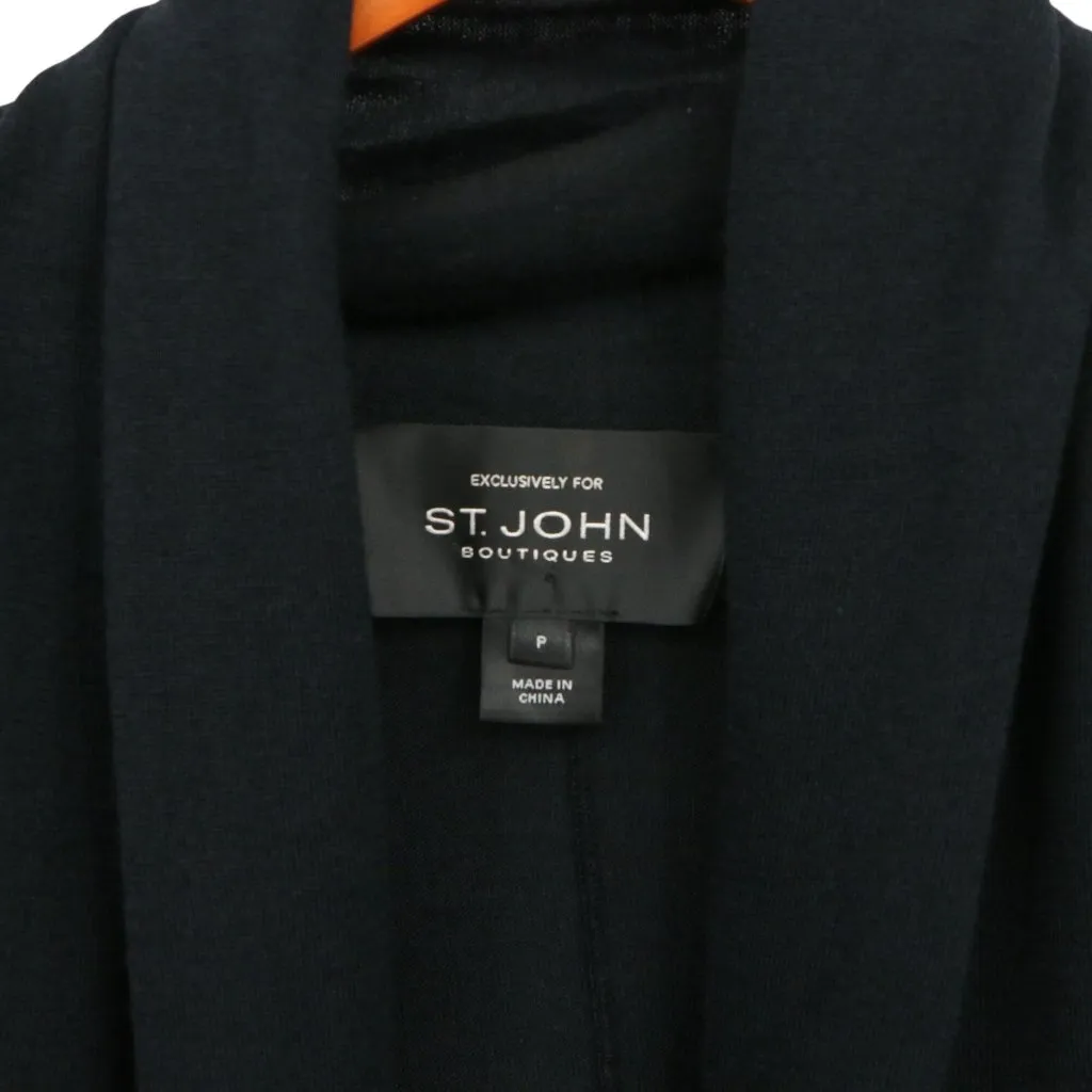 St. John Boutiques Superfine Merino Silk Cashmere Knit Black Cardigan Sweater P - Image 2
