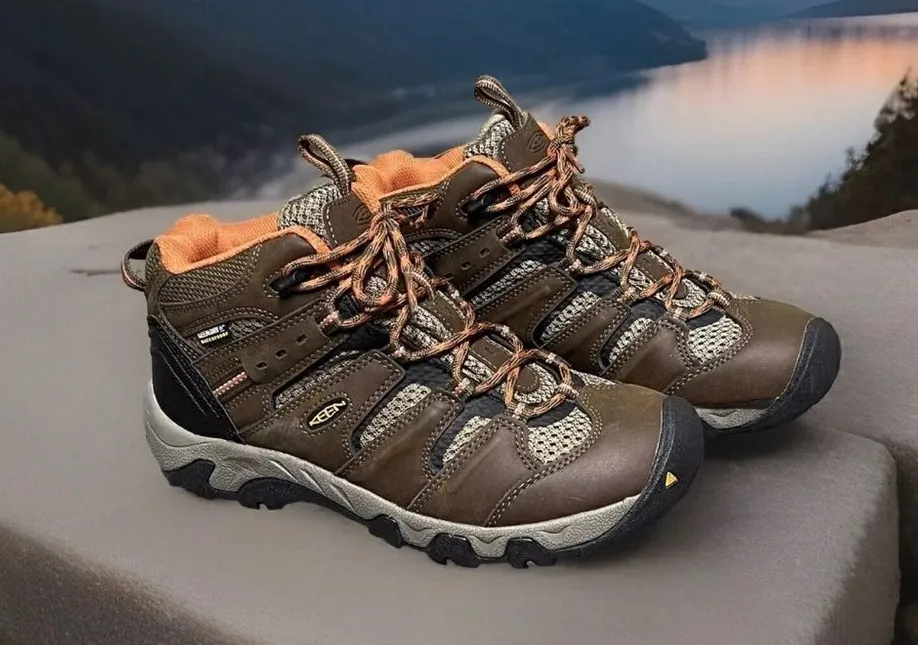 KEEN Koven Women's Waterproof Mid Hiking Boots Dark Earth/Arabesque Size 7.5M - Image 1