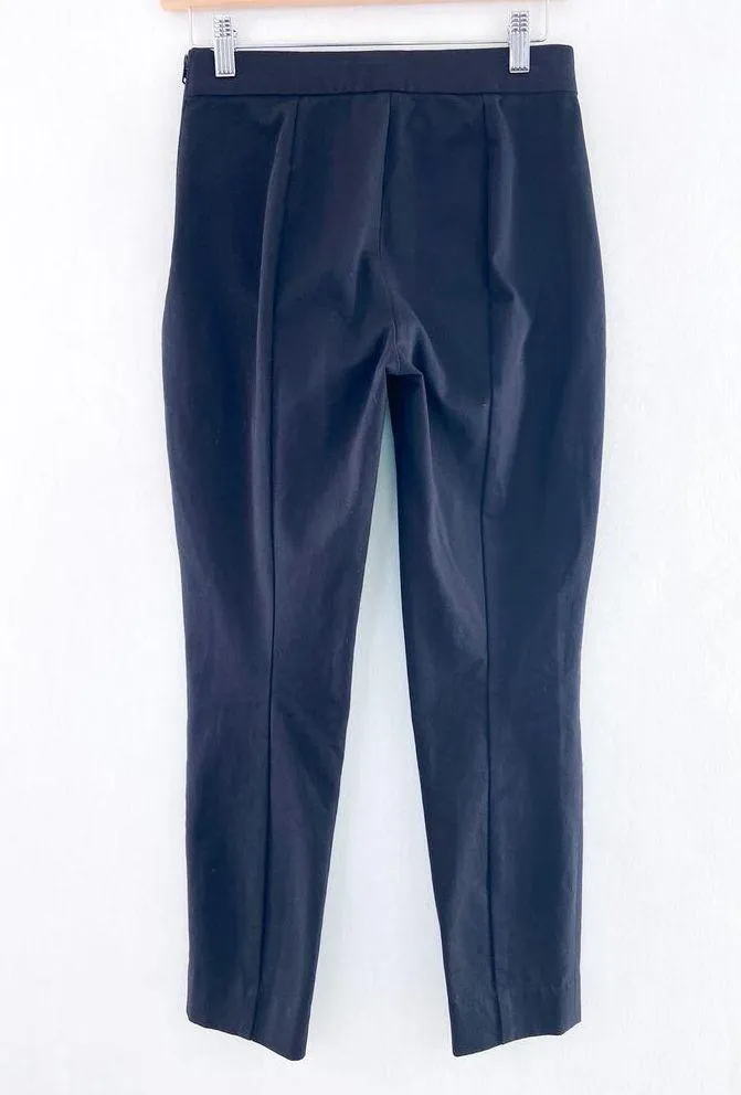 Everlane Women's Cotton Black Flat Front Slim Crop Stretch Pants size 0 FLAWED - Image 2