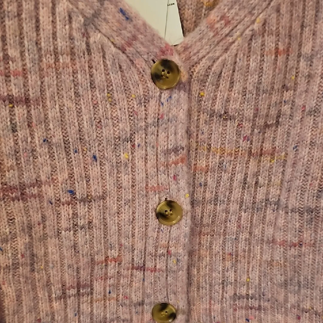 BP Pink Ribbed Button-Up Cardigan - Image 2