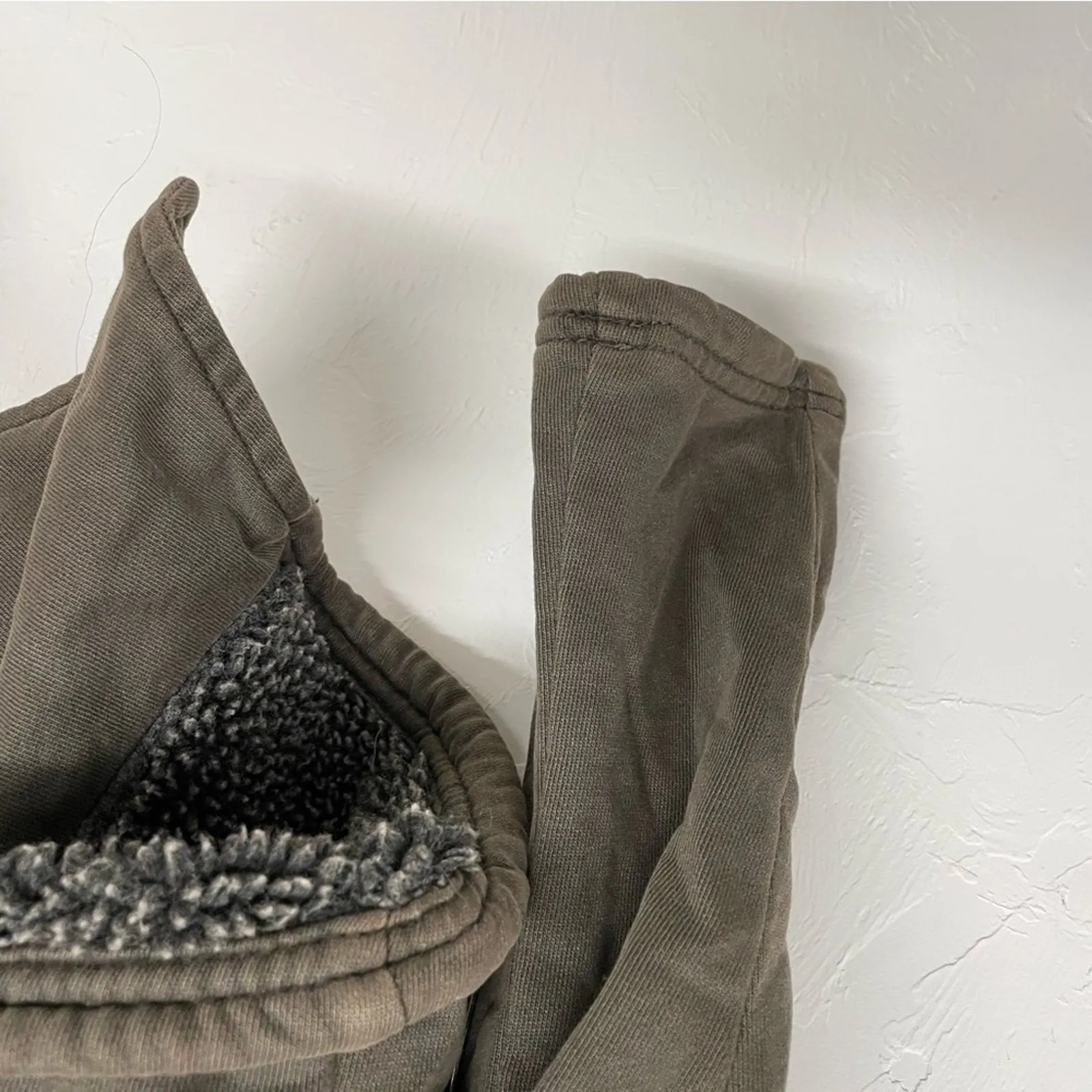 Hei Hei Anthropologie Green Fleece Lined Moto Style Jacket Womens M Bomber Warm - Image 11