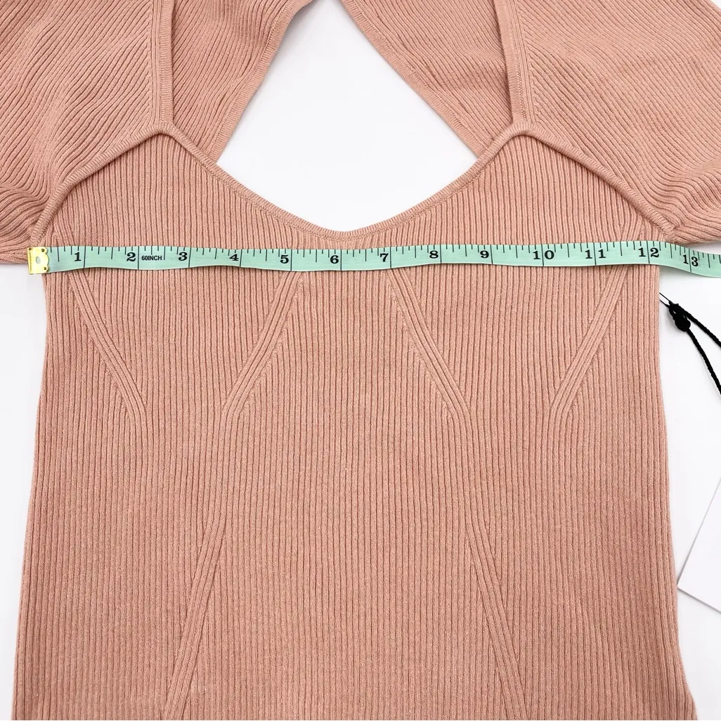 NEW ASTR the Label Rosa Sweater in Blush Women's Size Medium Cut Out Back Ribbed - Image 13