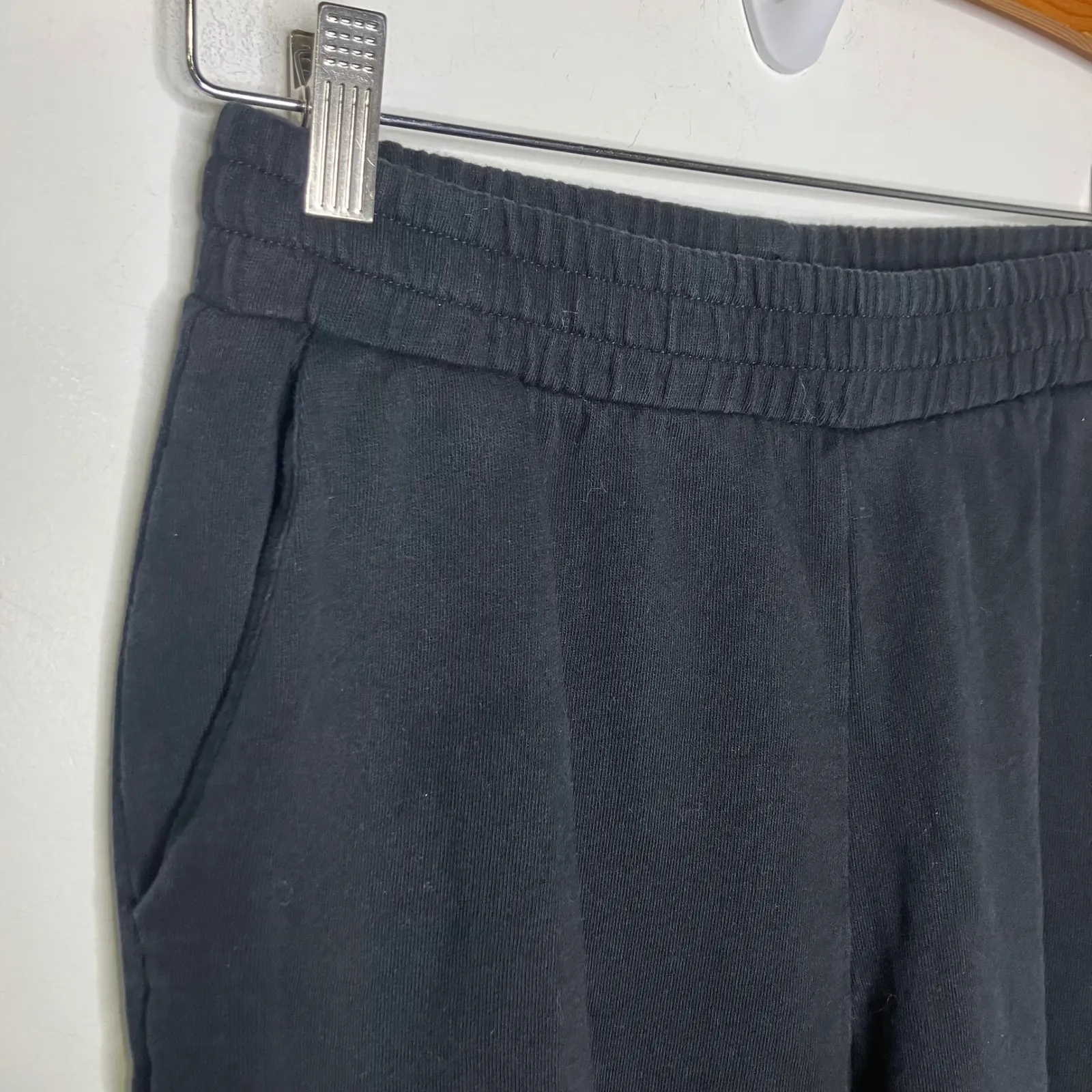 Zara wide leg sweatpants black pockets women's size small trendy lounge casual - Image 2