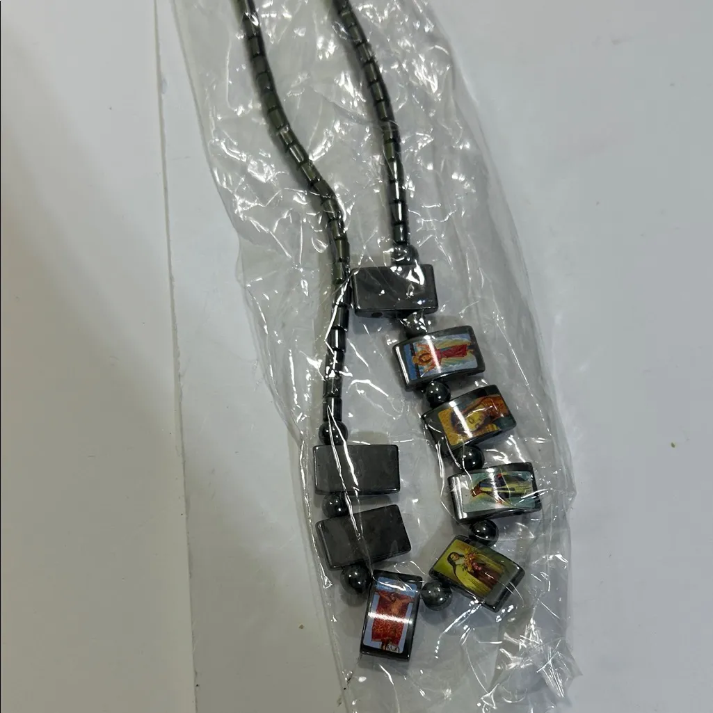 Fashion Jewelry Charcoal Beaded Necklace Black - Image 6