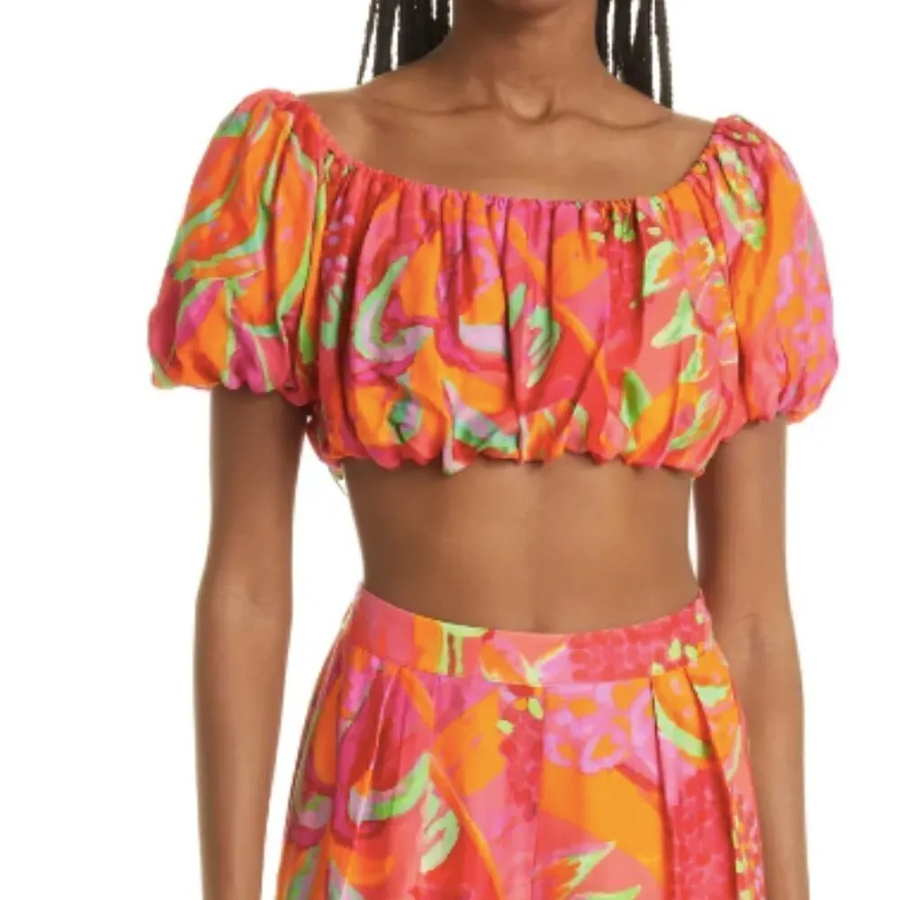 NEW Farm Rio Fruit Brush Crop Top - Image 4