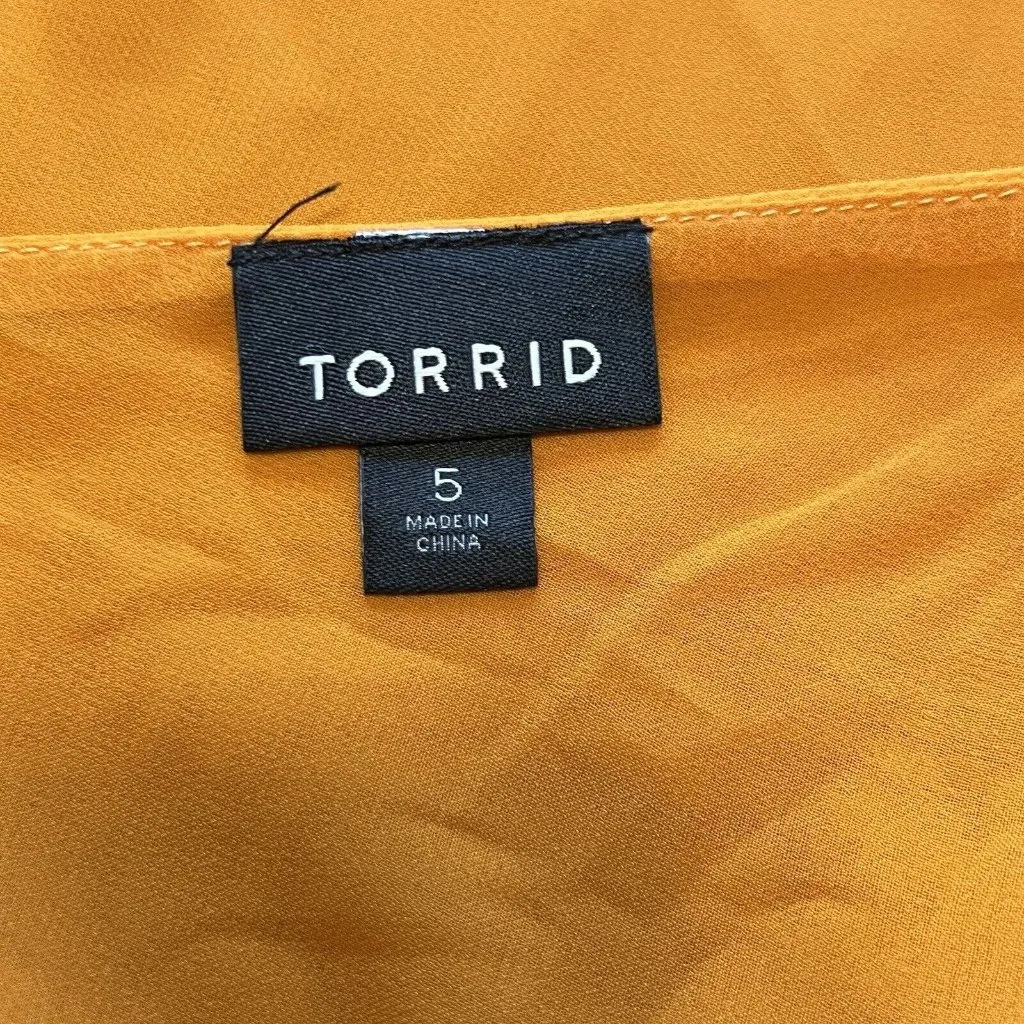 TORRID Size 5 Sophie Sleeveless Swing‎ Top Orange Chiffon Classic Beach Travel - Image 3