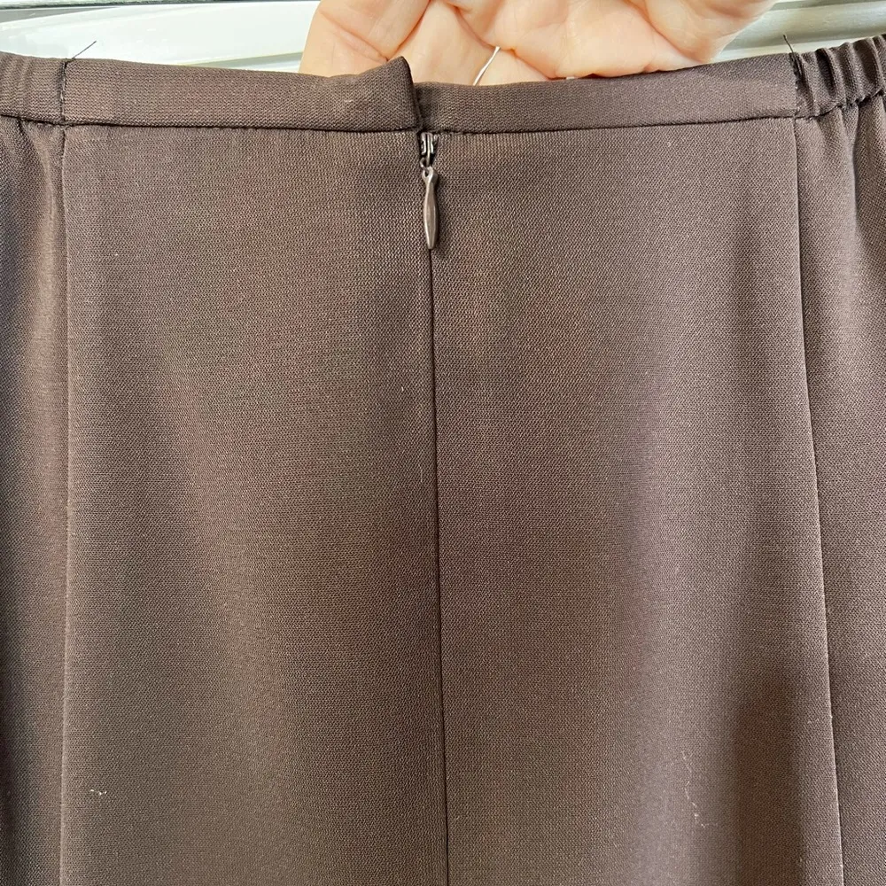 NORTON MCNAUGHTON Vintage Brown A-Line Box Pleat Skirt Size 10 - Image 9