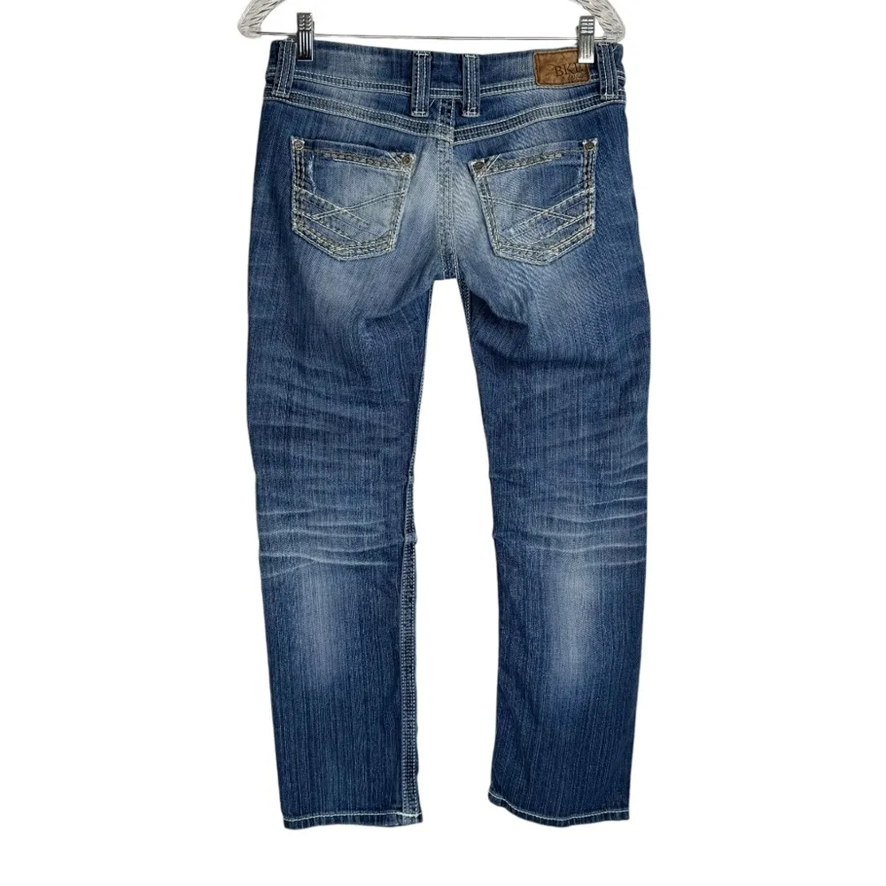 BKE Buckle Sabrina Bootcut Jeans Sz 27 Distressed Womens Embroidered Pockets - Image 2