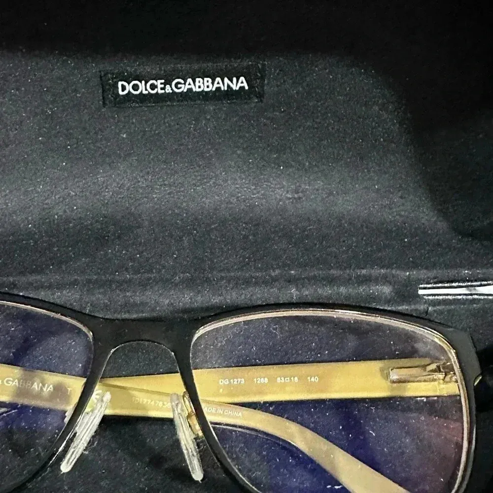 Dolce & Gabbana Women's Eyeglasses DG 1273 1268 Black on Gold Frame - Image 6
