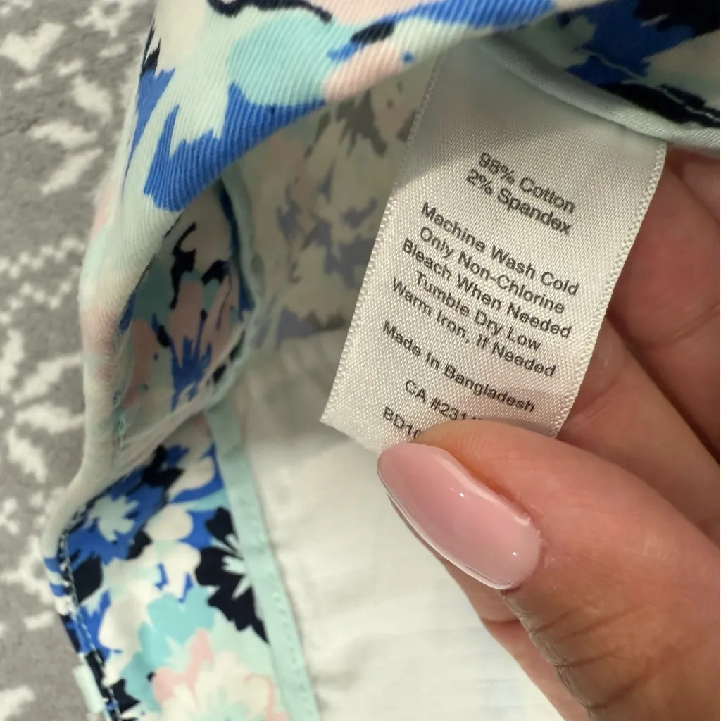 Talbots Floral Shorts Multicolor Blue White Pink Teal 10” Inseam‎ Size 20W - Image 7