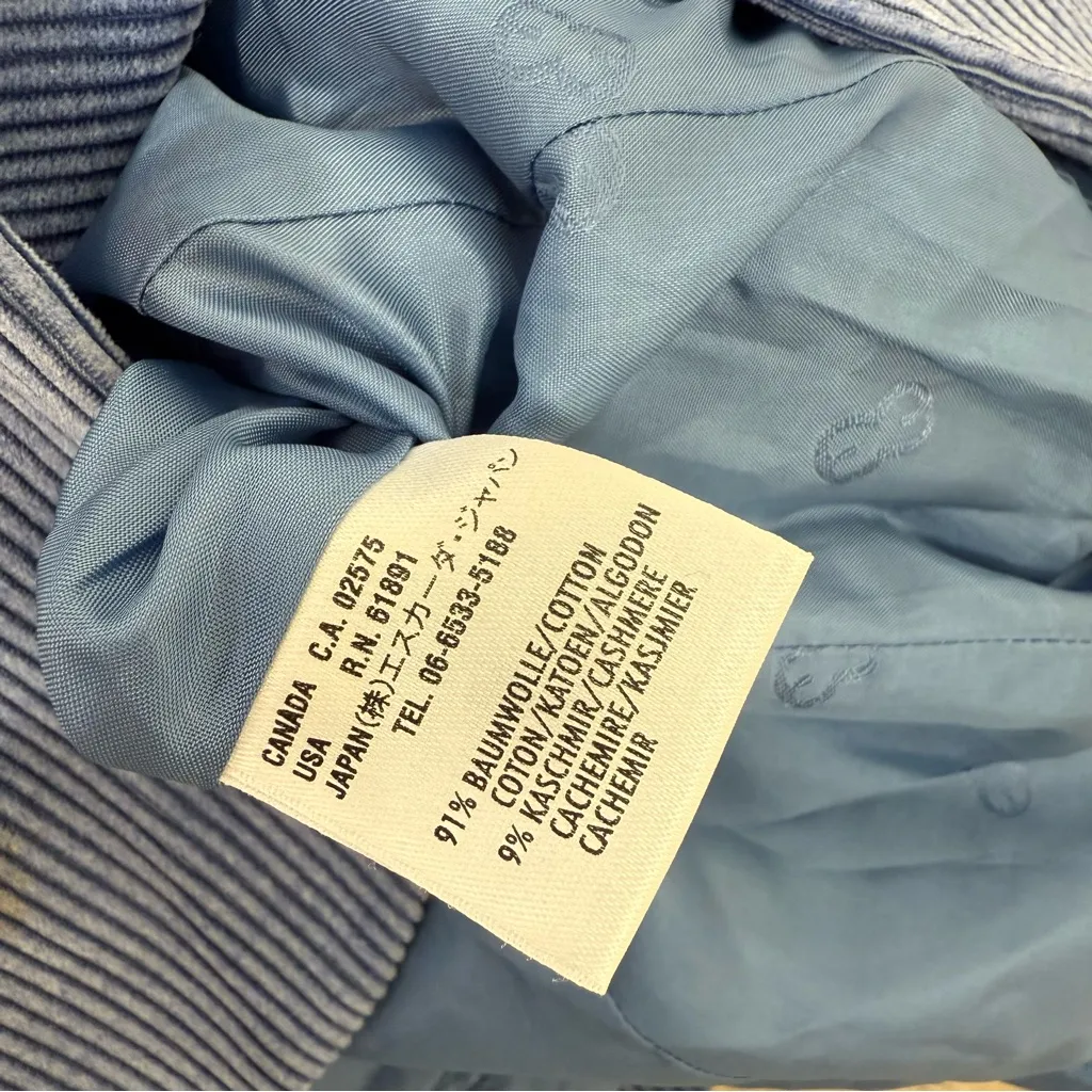 Escada Blue Corduroy Blazer Coat Size 36 - Image 13
