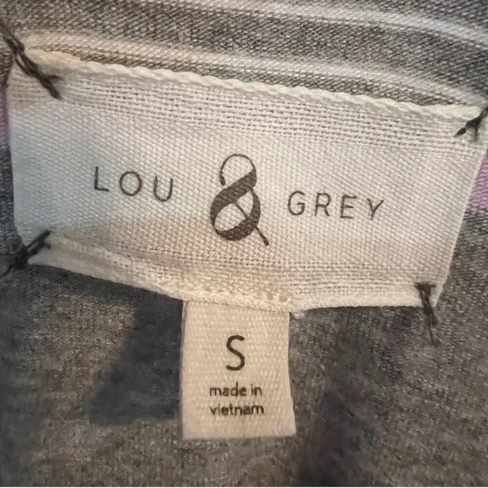 Loft  gray black and pink racerback striped tank dress size small - Image 6