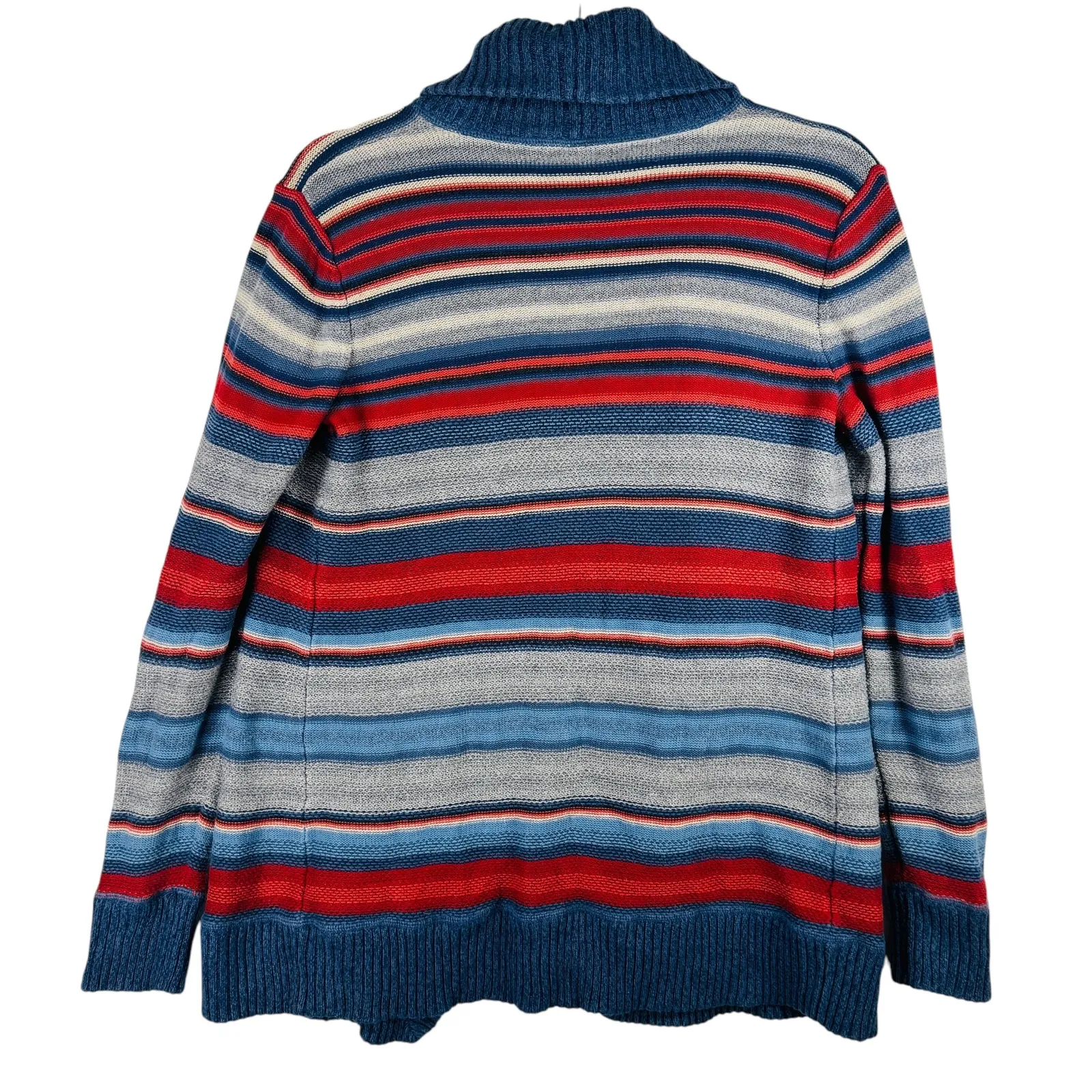 Ralph Lauren Jeans Southwestern Striped Cardigan‎ Sweater Open Front Knit Blue S - Image 2