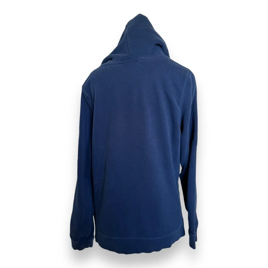 Adidas Originals Womens Hoodie Sz L Navy Blue Paris Slim Sweatshirt‎ Pockets Size L - Image 6