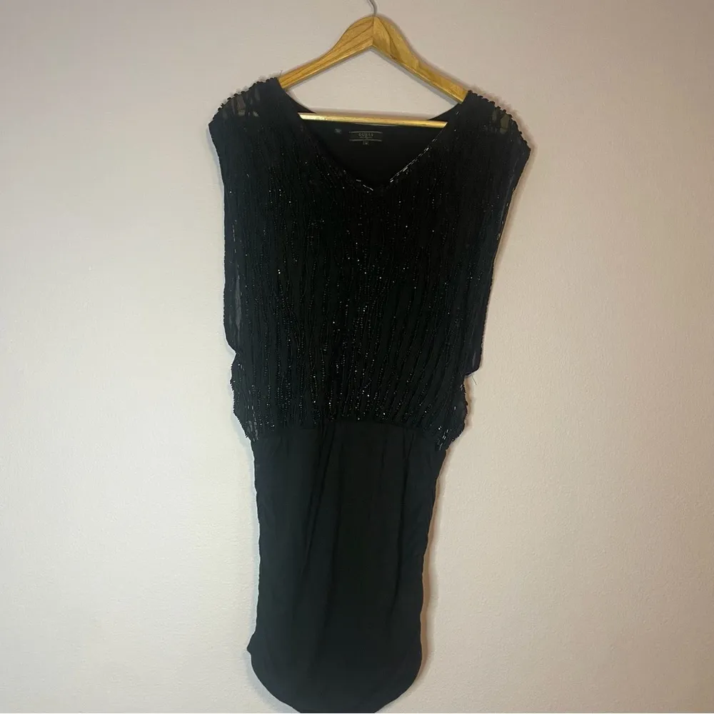 Guess Black Beaded and Sequin Dress Size Small Party Homecoming Date Night - Image 2
