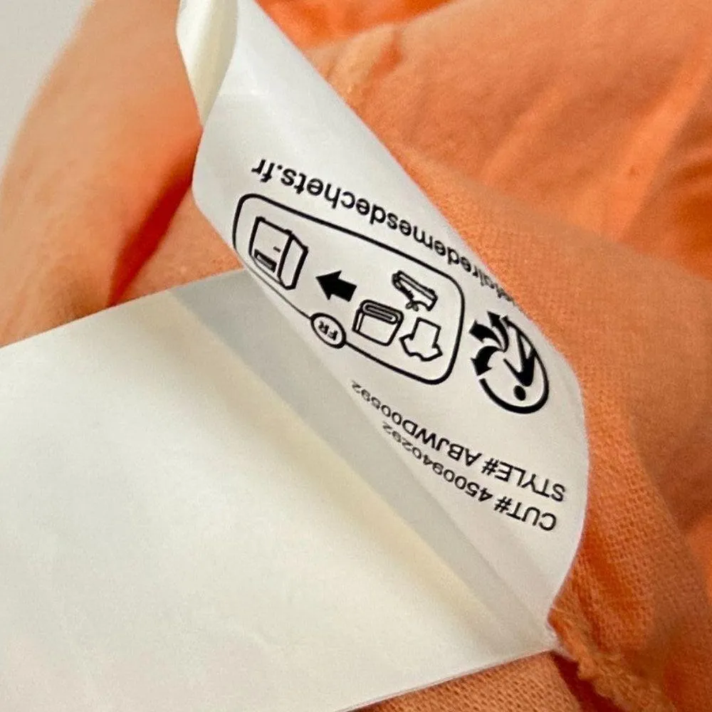 BILLABONG Island Time Smocked Strapless Dress in Tangy Tangerine Size Medium - Image 9