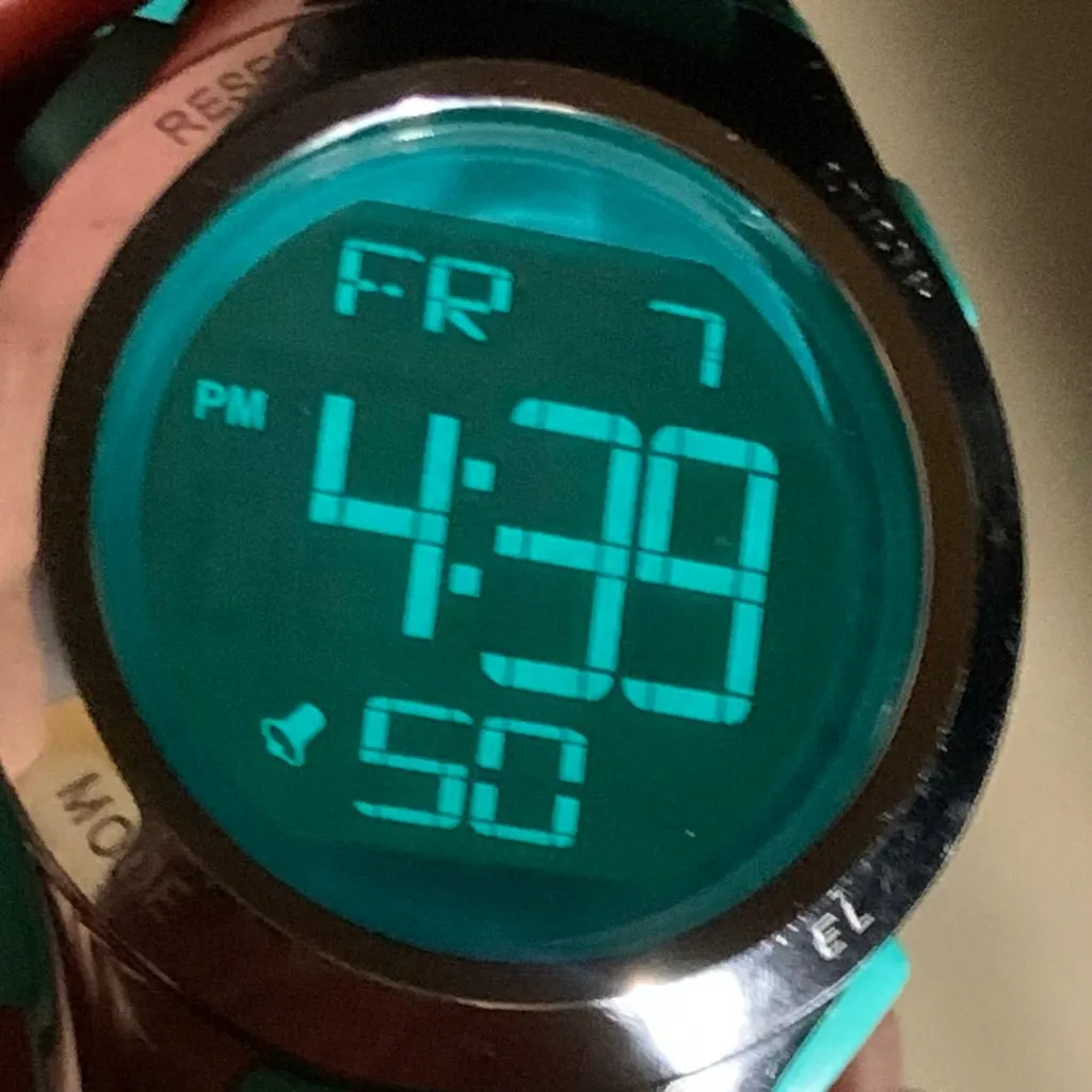 Armitron pro sports women watch silver green dial plastic 27mm round running - Image 3