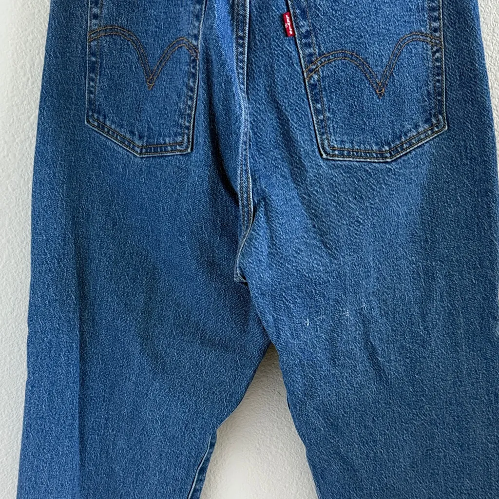 Levi's Ribcage Straight Ankle Denim Jeans Button Fly Blue 31 - Image 7