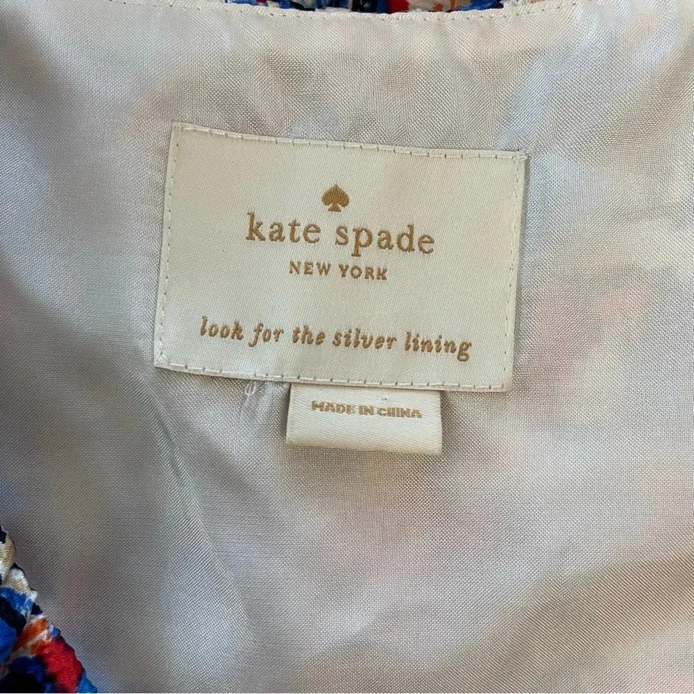 Kate Spade Multicolored Brushstroke Silk Dress Size 8‎ EUC - Image 6