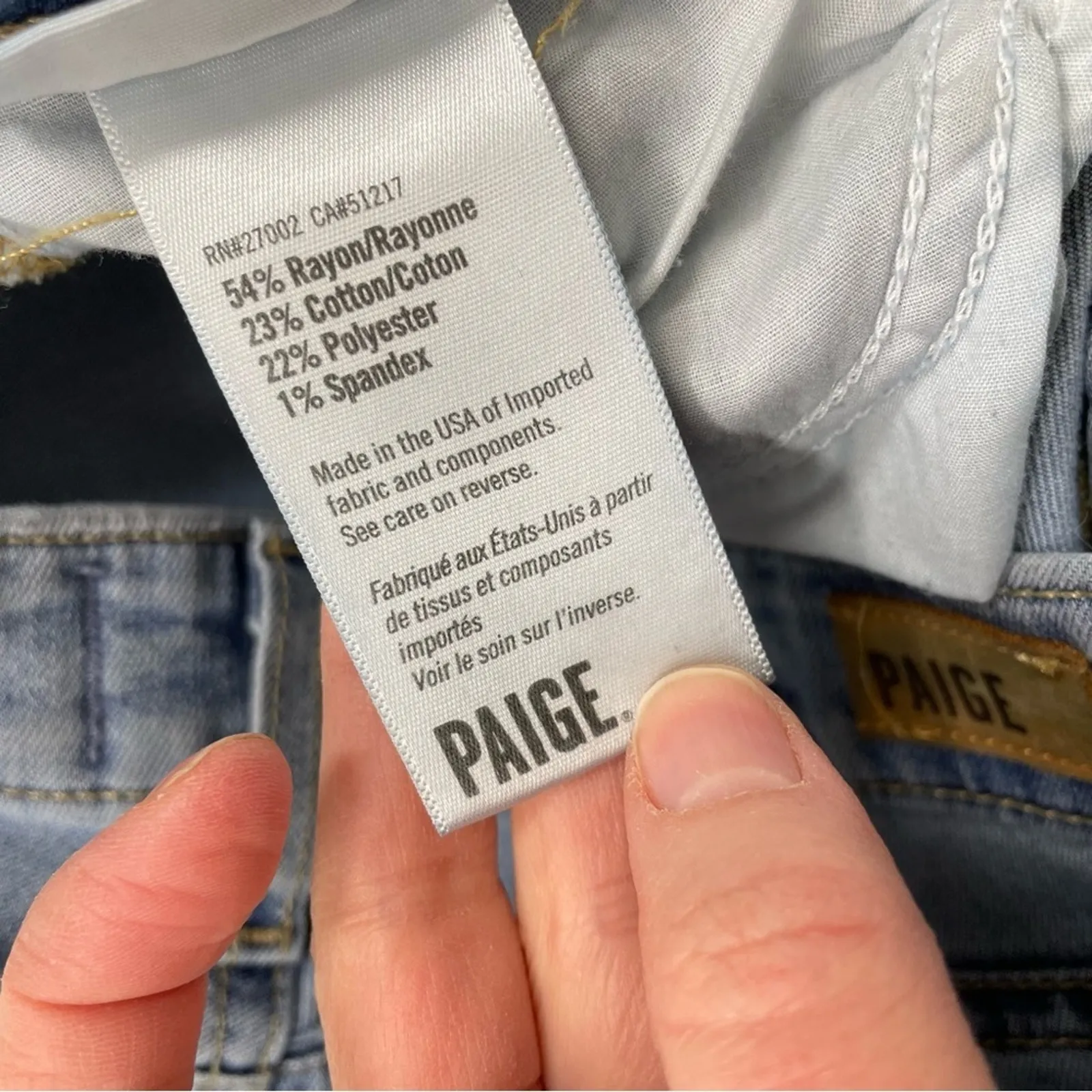 Paige Verdugo Crop Light Wash Distressed Jeans Womens 26 Blue Casual Fall Denim - Image 6